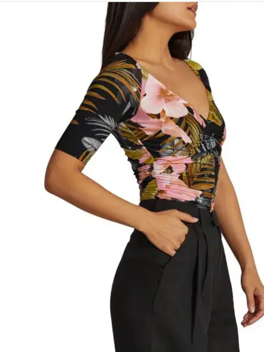 FAVORITE DAUGHTER The Bad Decisions Ruched Crop Top - Picture 2 of 10